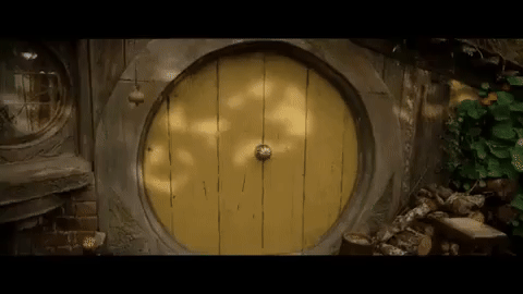 The closing door of an hobbit home The closing door of an hobbit home