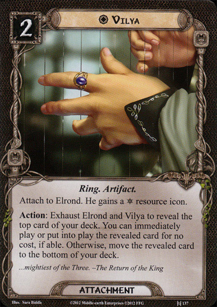 A TCG card showing the ring Vilya A TCG card showing the ring Vilya